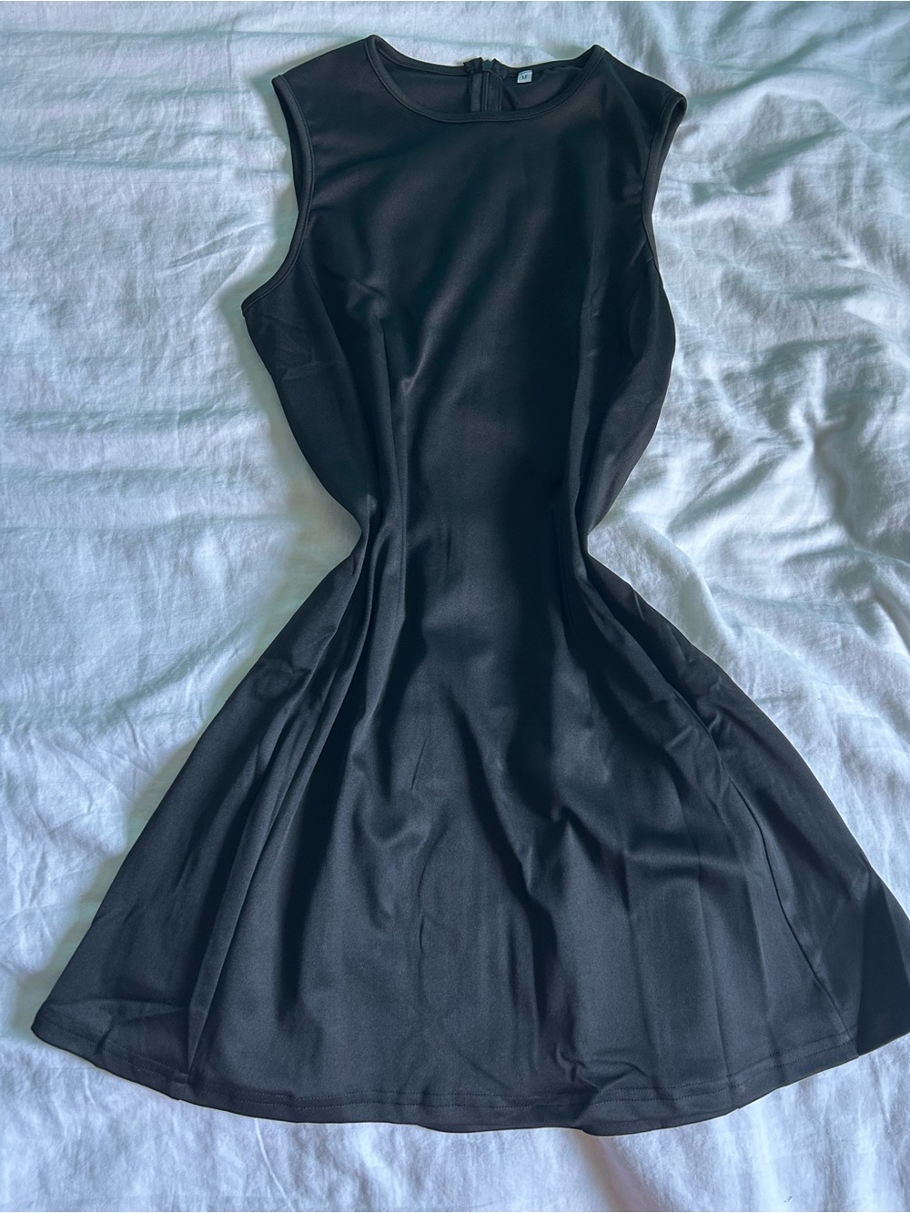 Sleek Black Sleeveless Fit-and-Flare Mini Dress